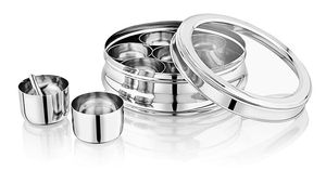 Utensilios de cocina de acero inoxidable al por mayor precio barato caja de especias de alta calidad con 7 contenedores y tapa transparente - Product Image 2