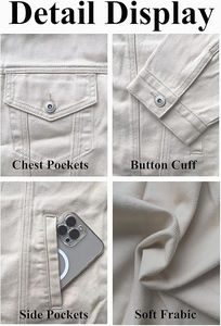 Chaqueta vaquera sostenible para mujer 2025, chaqueta vaquera para mujer, rasgada desgastada de alta calidad con acentos de piel, precio al por mayor - Product Image 6