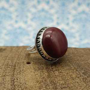 แหวนแต่งงานเงินสเตอร์ลิง925มาใหม่เครื่องประดับหินแจสเปอร์สีแดงชุดเพชรประดับมุกเทคโนโลยี - Product Image 1