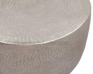 Diseñador martillado moderno acento muebles martillado brillante pulido aluminio mesa de centro fabricante personalizado acabado - Product Image 5