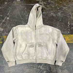 เสื้อฮู้ดซิปแบบโอเวอร์ไซส์ ผ้าคอตตอน 100% หนัก 480gsm ซันเฟดวอช สไตล์วินเทจ สั่งทำพิเศษ พิมพ์โลโก้ตามแบบ - Product Image 2