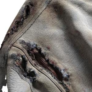 Sudaderas con capucha desgastadas lavadas con ácido de gran tamaño personalizadas para hombres, sudaderas con capucha vintage de gran tamaño rasgadas, sudaderas con capucha de peso pesado al por mayor para hombres 2026 - Product Image 3