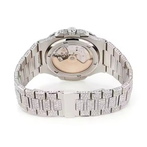 Montre Hip Hop de luxe antique avec Moissanite Diamond Bracelet en acier inoxydable entièrement glacé Affichage analogique Mouvement mécanique - Product Image 4