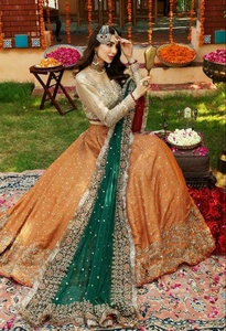 2022 Venta caliente diseñador indio pakistaní espejos de lámina dorada Lehnga seda red dorada Lehnga ropa de fiesta Choli ropa India - Product Image 2
