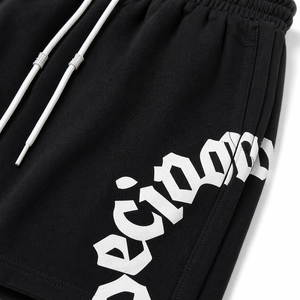Pantalones Cortos Deportivos Negros Personalizados para Hombre, OEM ODM, Algodón y Felpa, con Logotipo Impreso, Cintura Elástica, Corte Holgado, Casuales, para Gimnasio - Product Image 5