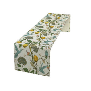 Chemin de table en coton doux, style magnifique, imprimé floral brodé personnalisé, exportateur indien - Product Image 6