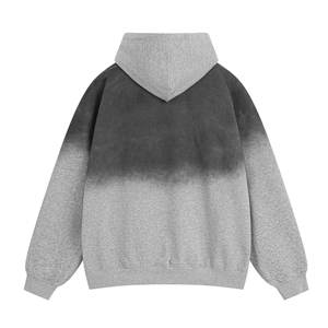 Vente en gros 450Gsm Pull Over Heavyweight Distressed Sweat à capuche brodé personnalisé imprimé vierge surdimensionné lavé à l'acide Hoodies unisexe - Product Image 2