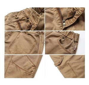 Pantalon en sergé lavé avec taille mi-élastique, triple couture, rivets décoratifs, bouton pieuvre et poche arrière brodée - Product Image 4