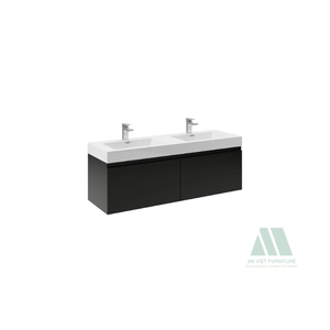 Espejo de lavabo de cerámica con forma de rectángulo, cajones de tocador de baño montados en la pared de madera de pino de roble macizo moderno de fábrica de Vietnam - Product Image 1