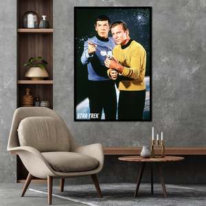 Póster de Star Trek con Kirk y Spock, impresión digital en lona de vinilo duradera o banderas de poliéster - Product Image 3