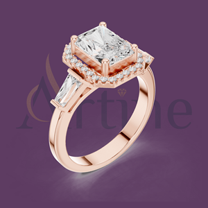 Anillo solitario de moissanita Colon 10K para boda - Product Image 1