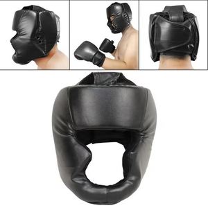 Offre Spéciale Logo personnalisé protège-tête de boxe en cuir véritable taille réglable fabriqué au Pakistan produits de boxe exclusifs - Product Image 5