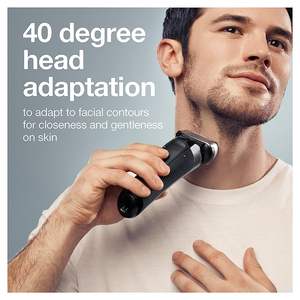 Rasoir électrique pour homme avec grille de rasage et tondeuse à barbe, étanche IPX7, pour le rasage du visage et le nettoyage/charge, idéal pour les camping-cars, couleur argent - Product Image 5