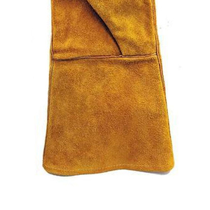Gants de soudage industriels en cuir à manches longues OEM Produit de sécurité résistant à la chaleur de couleur unie dans un style long - Product Image 4