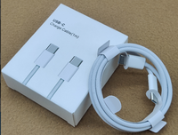 Câble de charge rapide PD 60W USB-C vers USB-C, tressé en nylon, coloré, avec fonction d'alimentation pour iPhone 15 16 Max, boîte de vente au détail incluse