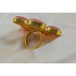 Joyería minimalista chapada en oro de 18 quilates, anillos de flores de piedra de latón chapados en oro, joyería básica para mujer, anillos de joyería de moda - Product Image 3