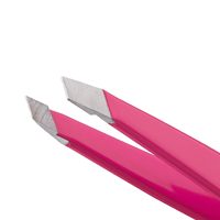 Recortadora de Vello Facial Rosa Personalizada de Alta Calidad, Pinzas Curvas para Cejas, Acero Inoxidable Antiestático Personalizado