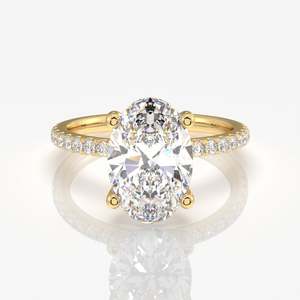 แหวนทอง 9K ประดับเพชรโมอิสซาไนต์ทรงรี ดีไซน์หรูหราสง่างาม - Product Image 1