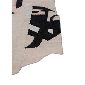 Handmade Ivory Flat Weaves Wool & Viscose <b>Rugs</b> Adwv-13084 Checkers Design for Bedroom & Hallway Rectangular Room <b>Rug</b> - Product Image 4