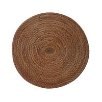 Ensemble de table tressé à la main en jonc naturel brun NOJA de la région de Kasserine