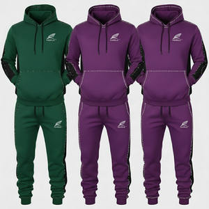 Conjunto Deportivo Informal para Hombre, 100% Algodón, Sólido, Manga Larga, Talla Grande, Forro Polar de Invierno, Secado Rápido, Transpirable, Diseño 2 en 1 - Product Image 4