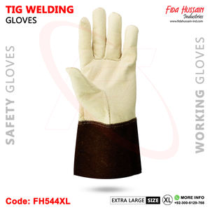 ถุงมือทำงานเชื่อมหนังวัวในหนังแพะพร้อมการป้องกันสูงสุดกำไลข้อมือยาว10ซม. ไม่มีซับใน2025งานอุตสาหกรรม - Product Image 3