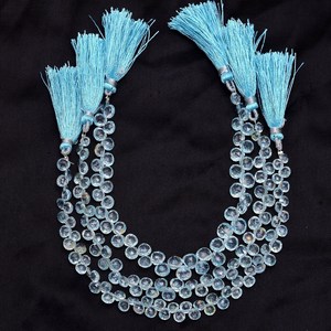 Topacio Azul AAA de 5mm-7mm, Gema en Forma de Corazón, Cuentas Facetadas, Topacio Azul Cielo Genuino, Cuentas Sueltas para Joyería - Product Image 5