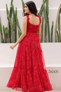 Vestido Tradicional de Crepé Malai con Forro Interior de Georgette Estampado Digital para Fiestas - Product Image 2