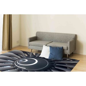 Tapis imprimé avec un motif d'avion, design moderne d'avion, tapis rond antidérapant, tapis fin non tissé - Product Image 3