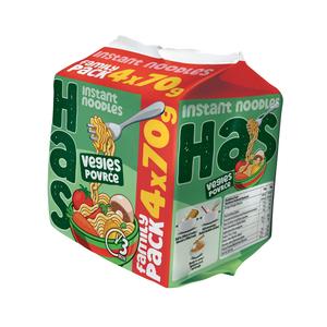 Fideos Instantáneos Fritos Has, Sabor Vegetal, Paquete Familiar 4x70g, Harina de Trigo, Cocción Rápida en 3 Minutos, Caja - Product Image 1