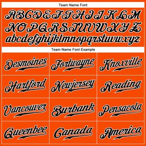 Camiseta de béisbol auténtica en blanco y negro a rayas naranja personalizada - Product Image 4