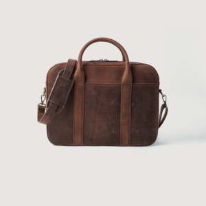 Vintage the Captain Distressed Brown Genuine <b>Leather</b> Briefcase Large Casual <b>Soft</b> and Hard <b>Bag</b> Casual Messenger Work Handbag - Product Image 1
