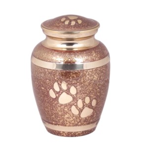 Top Classic Brass Cremation Pet <b>Urns</b> With Paw Print Design and Red Color Finished Highest Quality Metal Pet Funeral <b>Urns</b> - Product Image 4