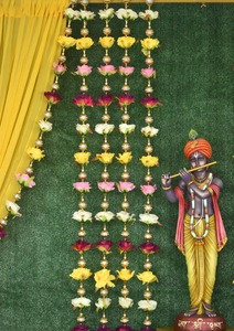 พวงมาลัยหลากสี5ฟุตพร้อมลูกปัดมุกพวงมาลัยดอกไม้เทียมสวยสำหรับตกแต่งและงานเฉลิมฉลอง - Product Image 5