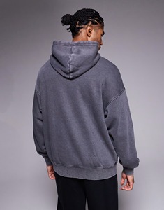 Sweat à capuche vintage grande taille, tricoté, poids lourd 420 g/m², écologique, streetwear, avec logo brodé personnalisé - Product Image 4