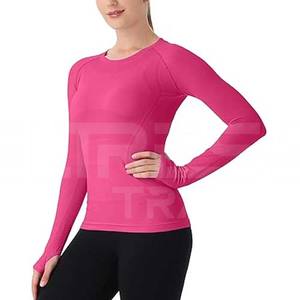 Tops de yoga Premium para mujer, manga completa y secado rápido, diseño transpirable y de alta calidad, ropa de yoga al por mayor barata - Product Image 3