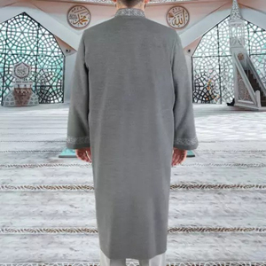 Túnica de oración musulmana de invierno para hombre Jubba Thobe Thawb Jubbah Kurta Galabia abrigo Imam árabe trajes para adultos temporadas Jubbah - Product Image 4