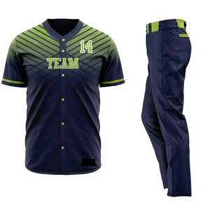 Ensemble d'uniformes de base-ball de grande taille de couleur personnalisée à prix abordable 100% polyester vente en gros de vêtements uniforme de baseball - Product Image 2
