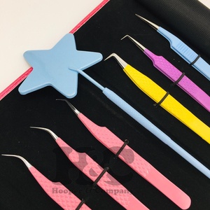 Ensemble de pinces à épiler pour extensions de cils, pinces personnalisées durables pour extensions de cils, pinces à épiler pour extensions de cils en marque privée, emballage en vison - Product Image 4