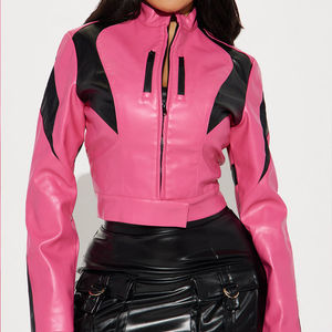 Chaqueta de Motociclista Corta de Cuero Genuino Bordada de Alta Calidad Personalizada para Mujer 2026 - Product Image 4