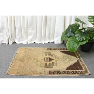 Tapis vintage, petit tapis de 1,7 x 2,8 pieds, tapis persan brun - Product Image 2