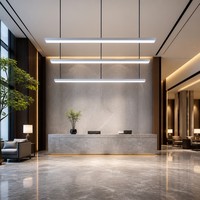 Luminaire suspendu linéaire LED en aluminium pour hall d'hôtel, 1200 mm, dimmable, 6000K, lampe de plafond
