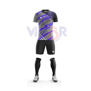 ชุดเสื้อเจอร์ซีย์ฟุตบอลของผู้ชายชุดฝึกฟุตบอลเสื้อฟุตบอลแขนสั้นเครื่องแบบบริการ OEM - Product Image 3