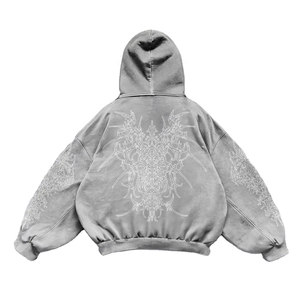 Sudadera Unisex Personalizada 100% Algodón Felpa, Tejido Sólido, Corte Cuadrado, Logotipo Bordado en la Parte Delantera, Transpirable, Resistente al Viento, Ropa Urbana, Sudadera con Capucha para Invierno - Product Image 4
