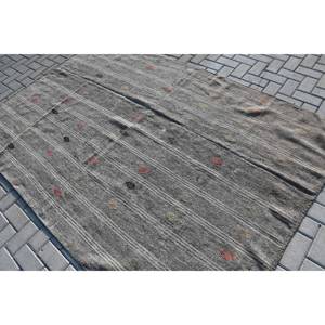 Alfombra turca Vintage gris roja moderna 5,5X8,1 pies área grande de lana con respaldo de látex patrón de retazos para adolescentes 55x81cm - Product Image 4