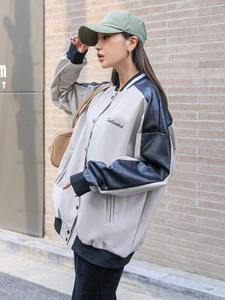 Veste de baseball décontractée en cuir de mouton respirant pour femme, idéale pour l'hiver – Vente en gros et OEM - Product Image 5