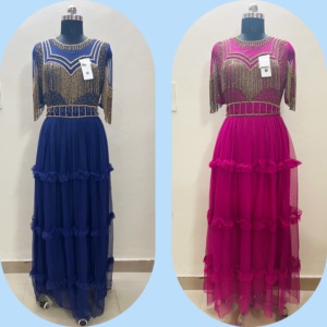 High Street Unique Heavy Hand bordado trabajo cinturón conjunto moda boda Cotail celebración vestido encaje cena precio al por mayor - Product Image 6