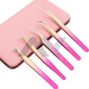 5 PCS Professional Stainless Steel <b>Lash</b> Tweezers Set for Eyelash Extensions Durable Strong Grip Tweezers Customizable Packaging - Product Image 1