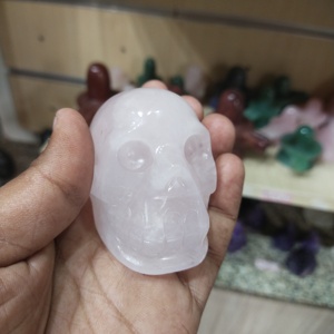 Guérison naturelle haute qualité belle toutes sortes de matériaux Agate sculptée cristal agates crânes cristal sculpture à la main crâne - Product Image 3