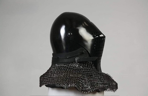 14GA Black ened Steel Mittelalter licher Bascinet-Helm Mittelalter licher Griffon-Helm W Aventail Halloween-Geschenke - Product Image 3